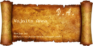 Vojnits Anna névjegykártya